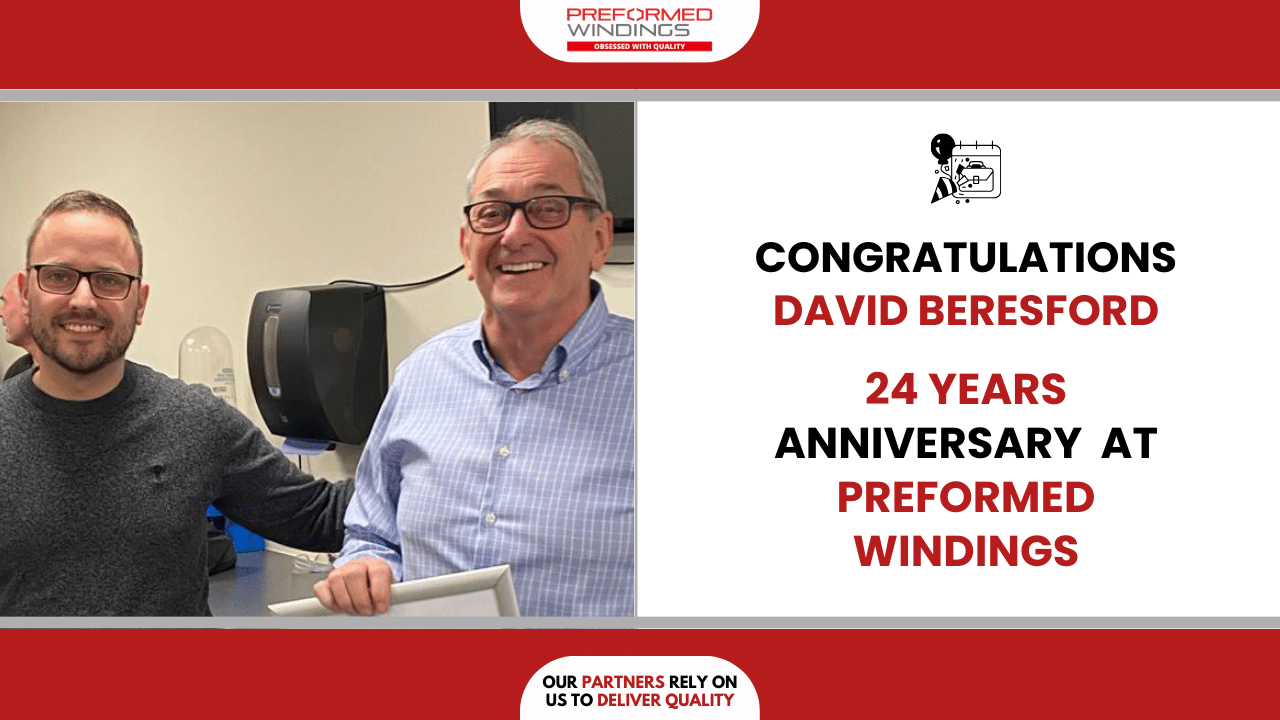 Technical Support Manager David Beresford celebrates 24 years at Preformed Windings