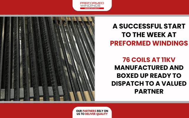 High-quality, high-voltage set of 76 coils at 11kV manufactured and boxed up to dispatch to valued partners