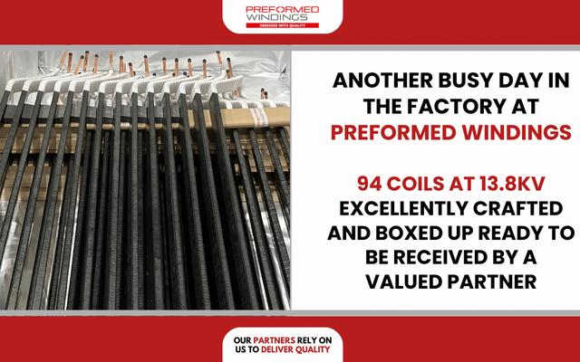 Preformed Windings manufacture and box up 94 high-voltage coils ready to be dispatched to valued partners