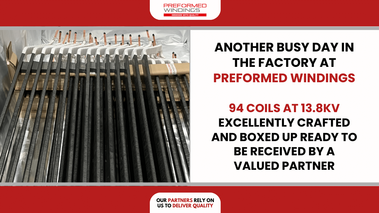 Preformed Windings manufacture and box up 94 high-voltage coils ready to be dispatched to valued partners