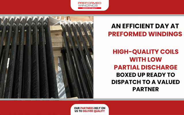 High-quality coils with low partial discharge manufactured and packed ready to dispatch