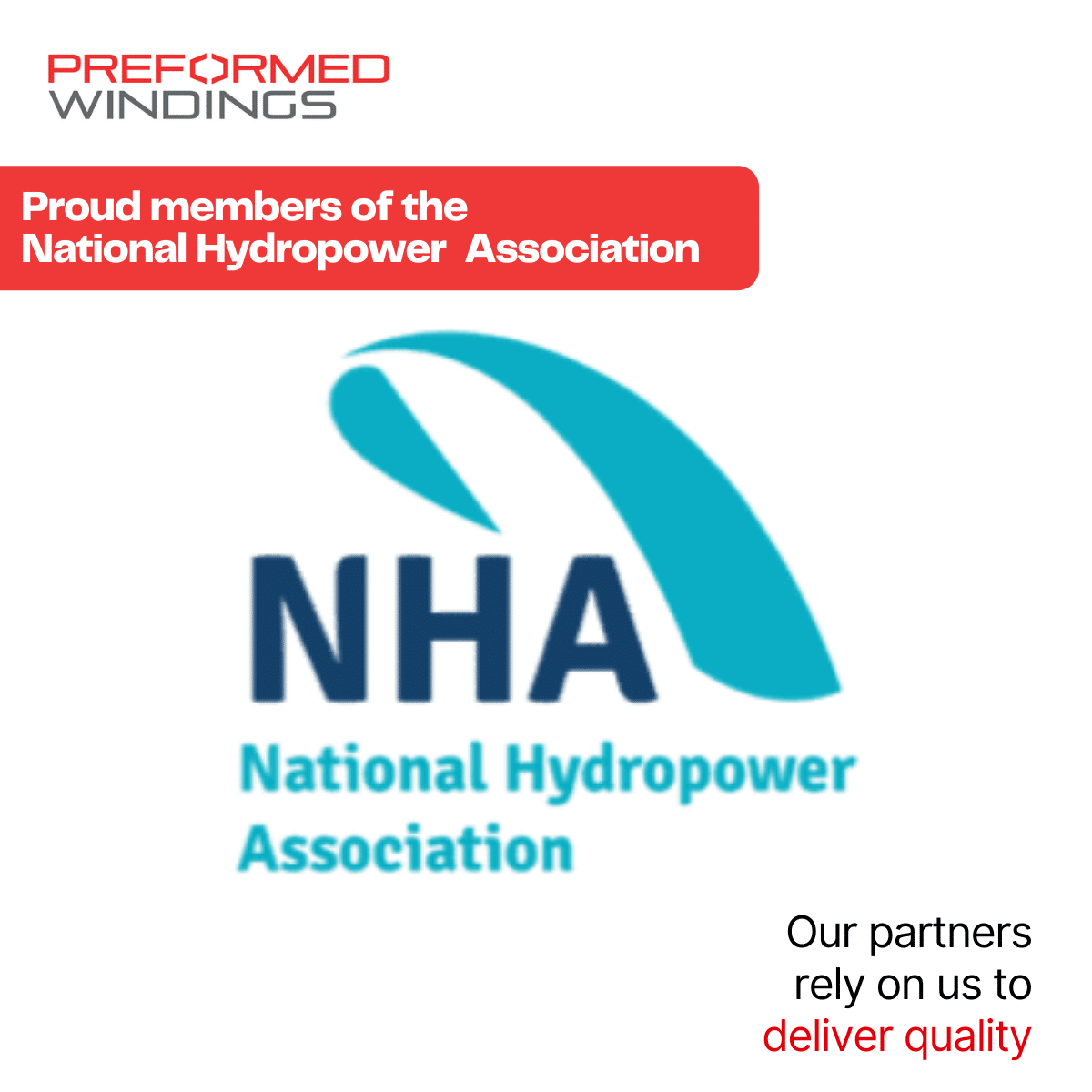 Preformed Windings are very pleased to announce our membership to the National Hydropower Association