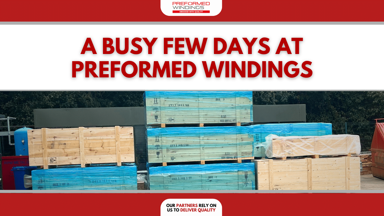 Multiple boxes of high-voltage diamond coils ready to be shipped to a valued customer