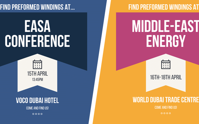 Preformed Windings to jet off to Dubai for EASA conference and Middle-East Energy Fair next month