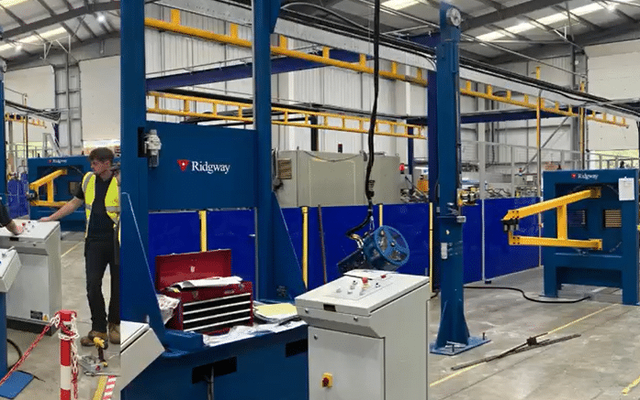 Large semi-automatic looping line installed in our facility