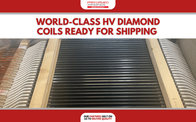World-class set of high-voltage diamond coils by Preformed Windings pictured