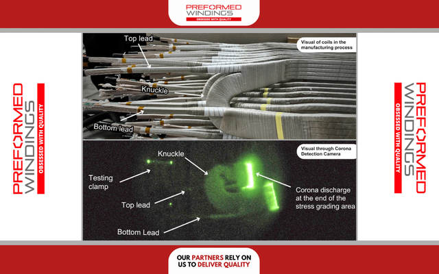 Production Coil vs Coil through a Corona Detection Camera